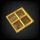 Golden 4 Square Ladoo Tray