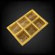 Golden 6 Square Ladoo Tray