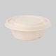 Sugarcane Bagasse Bowl Eco 350 ML Round With Lid – Natural