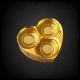 Plastic Chocolate Packaging Tray 3 Cavities Heart – Golden