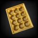 Golden 12 Round Ladoo Tray