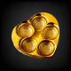Plastic Chocolate Packaging Tray 5 Cavities Heart – Golden