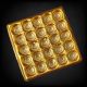 Plastic Ladoo Packaging Tray 25 Round – Golden