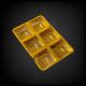 Plastic Chocolate Packaging Tray Bytes 6 Cavities – Golden