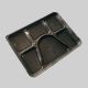 Black 6 Compartment With Lid Meal Tray