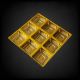 Plastic Chocolate Packaging Tray Bytes 9 Cavities – Golden