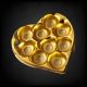Plastic Chocolate Packaging Tray 9 Cavities Heart – Golden