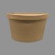 Kraft Paper Food Packaging Container 1000 ML Round Flat – Brown