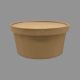 Kraft Paper Food Packaging Container 750 ML Round Flat – Brown