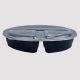 Plastic Food Packaging Container 1000 ML 3 Compartment Round Domed Lid – Transparent