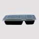 Plastic Food Packaging Container 850 ML 2 Compartment Rectangular Domed Lid – Transparent