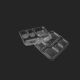 Plastic Mini Meal Tray 5 Compartment Rectangular With Lid – Transparent