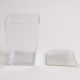 Plastic Cup 120 ML Square With Lid – Transparent