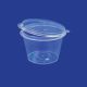 Plastic Sauce Packaging Container 100 ML Round Hinged – Transparent