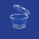 Plastic Sauce Packaging Container 50 ML Round Hinged – Transparent