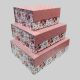Rigid Collapsible Box Rectangle Floral UV Print – Peach