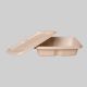 Sugarcane Bagasse Anti-Leak Container 650 ML Rectangular With Lid – Brown
