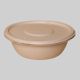 Sugarcane Bagasse Anti-Leak Container 1000 ML Round With Lid – Brown