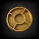 Plastic Dry Fruit Packaging Tray 5 Pocket Small Round – Golden