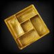 Plastic Bhaji Packaging Tray Small Swastik – Golden