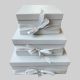 Rigid Box Square Plain Ribbon Top Bottom – Grey