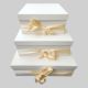 Rigid Box Square Plain Ribbon Top Bottom – Ivory