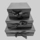 Rigid Box Square Plain Ribbon Top Bottom – Black