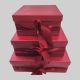 Rigid Box Square Plain Ribbon Top Bottom – Maroon