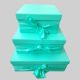 Rigid Box Square Plain Ribbon Top Bottom – Turquoise
