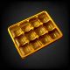 Golden 12 Cavities Sweets Packaging Tray